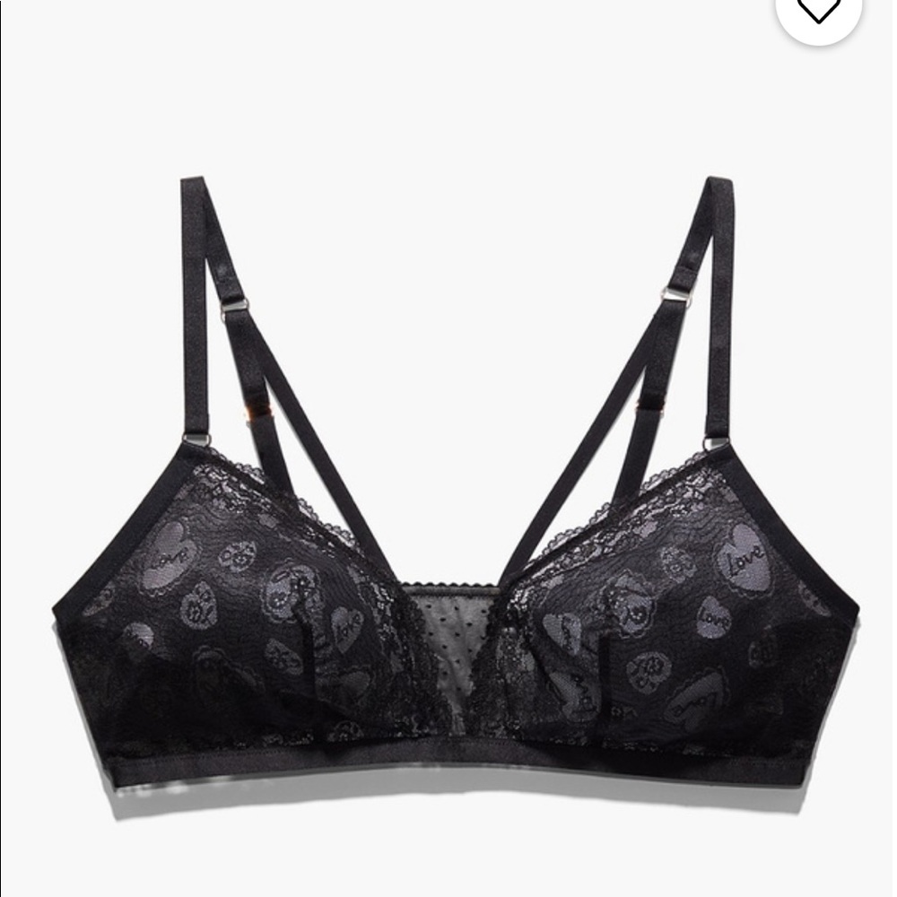 Candy hearts lace bralette size 2x